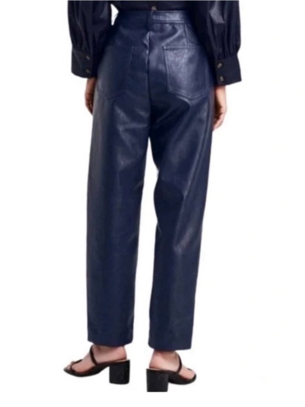 NWT Rachel Comey x Target Navy Faux Leather Straight Trousers